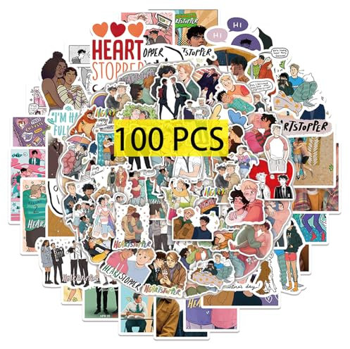 GTOTd Heartstopper Stickers (100Pcs) BL Comics LGBTQ House Merch Vinyl Water Bottle Luggage Guitar Skateboard Cute Aesthetic Manga Gifts for Teens