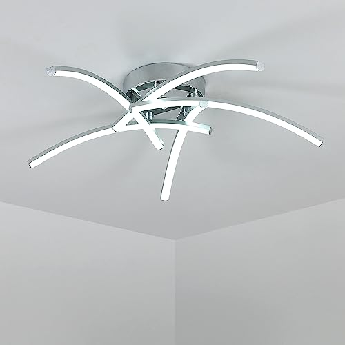 Seamoon Moderne LED Deckenleuchte, 5 Köpfe LED-geschwungenes Design, 35 W 3450 lm LED Deckenlampe, kaltweiße Deckenlampe LED für Schlafzimmer, Wohnzimmer, Büro, Esszimmer