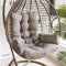 SHENJIA Large Egg Chair Swing Cushion, Hanging Hammock Chair Cushion Replacement, Washable Thick Persons Wicker Outdoor Swing Cushions, Waterproof and Sun-Resiatant(Color:Gray)