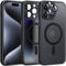 Rosyhulle iPhone 15 Pro Hülle mit MagSafe, Magnetisch Transluzente Matte Silikon Handyhülle mit Kameraschutz für iPhone 15 Pro Anti Fingerabdruck Stoßfest Kratzfest Schutzhülle Case- Schwarz