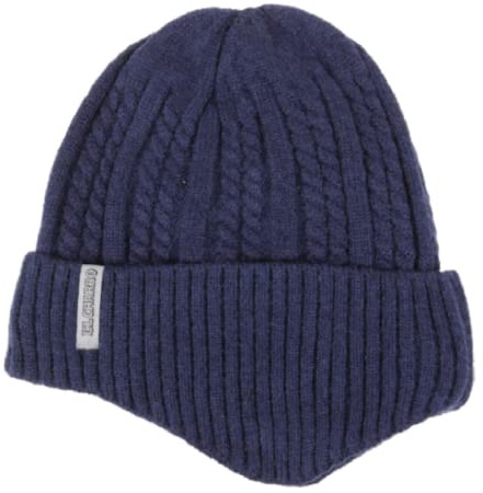 gh Cappello Invernale Uomo con Paraorecchie Copri Orecchie Charro, Interno in Pile, Cappello Uomo, Copriorecchie, Paraorecchie, Firmato, Berretto in Maglia, Blu, Taglia Unica