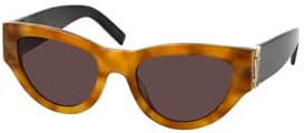 SAINT LAURENT Womens SL M94 Sunglasses, Brown, 53