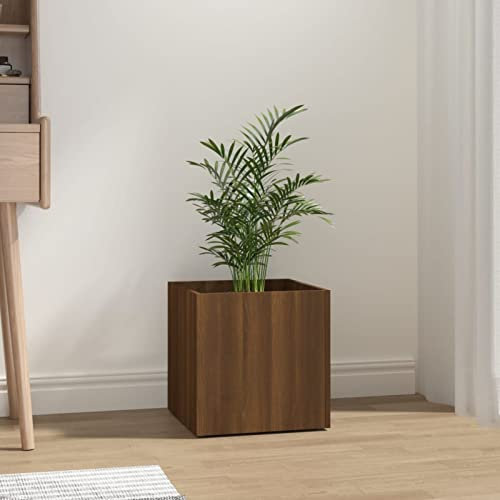 ARKEM Jardinière Chêne Marron 40x40x40 cm Bois d'ingénierie,Jardiniere sur Pieds,Jardiniere Terrasse