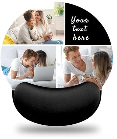 Naispanda Tapis de Souris Personnalisé avec Repose-Mousse en Mousse À Mémoire de Forme Tapis de Souris Personnalisé avec Support de Poignet Base