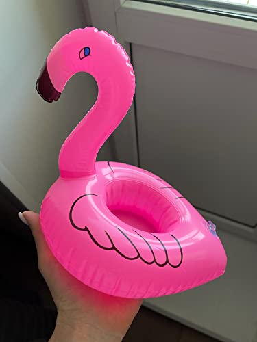 Flamingo Getränkehalter Pool, Mini Aufblasbare Getränkehalter mit Reparaturflicken, Flamingo Deko