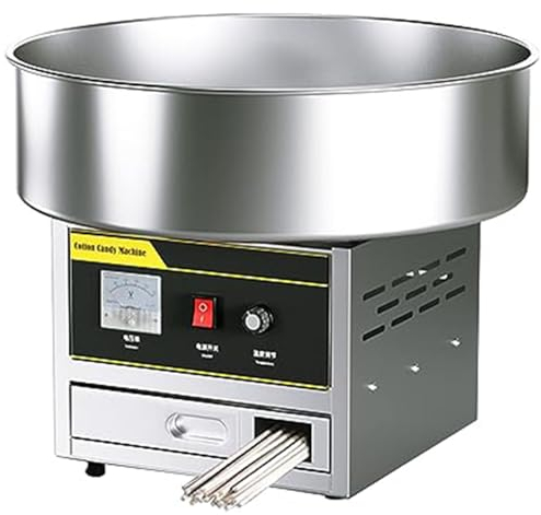 DPLXQPP Machine à Barbe à Papa, Machine a Barbe a Papa Professionnelle, Machine à Bonbons pour Sucre Ou Bonbons Durs, Appareil à Barbe à Papa pour Anniversaire,Silver