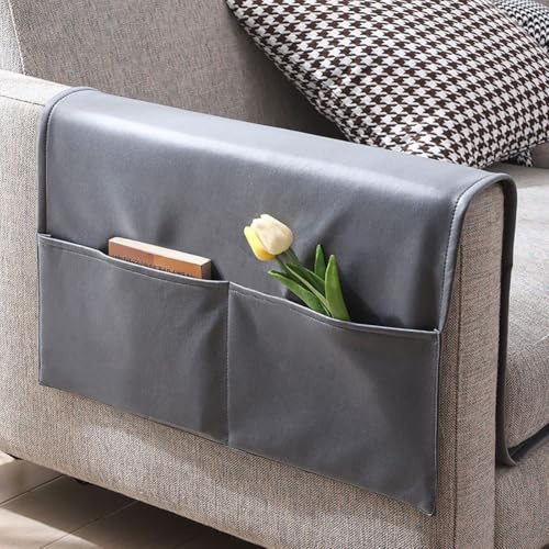 Sofa Chair Couch Armrest Organiser Armchair Hanging Storage Bag Waterproof Sofa Couch Armrest Cover Organizer Caddy Sofa Arm Tidy Holder Pouch for Tablet Phone Glasses Book Magazine TV Remote Control