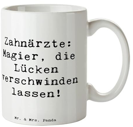 Mr. & Mrs. Panda Tasse Spruch Zahnarzt Magier - Geschenk, stillen Helden, Kaffeetassen, Zahnpflege, Zahnärzte, kreative Geschenke, Wertschätzung