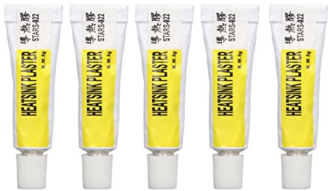 CPU-Wärmeleitpaste, 5 Stück, 300 ℃ Hitzebeständiges Silikonfett, Wärmeleitpaste, Isolierter Wärmeleitkleber mit Starkem Kleber für Elektronik und 3D-Drucker