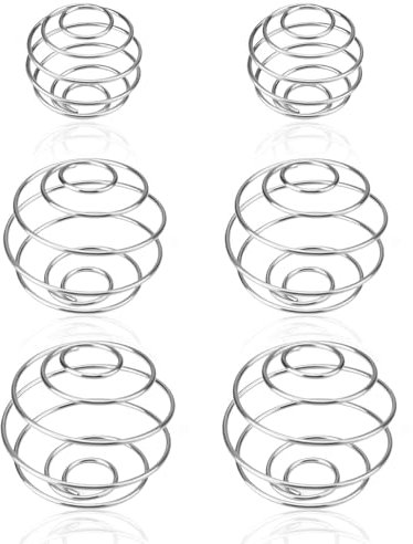IETWATE 6PCS 304 Stainless Steel Protein Shaker Ball, Spring Protein Balls, Durable Food Grade Mixer Metal Protein Shaker Bottle Balls, Circular Shaker for Protein Shakes Ball, for Stirring