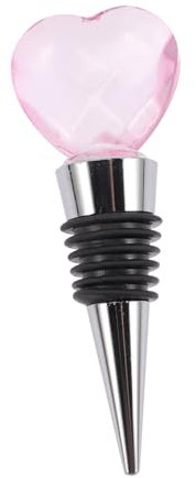 PRETYZOOM Elegant Crystal Wine Stopper Heart Design for Bottles Wedding Present Drip Proof Wine Toer