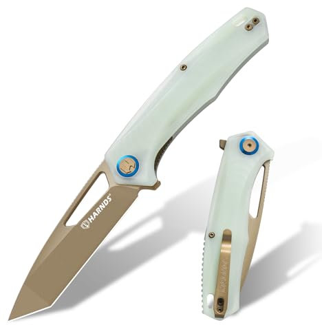 Harnds Taschenmesser, 3.66'' D2 Stahl Klappmesser, Tanto Klinge EDC Messer mit Taschenclip für Männer, G10 Griff, Outdoor Messer Überlebensmesser, Alcor