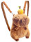 Capybara Kinderrucksack, Capybara Schulrucksack, Capybara Rucksack, Capybara Plüsch Rucksack, Schulrucksack Mädchen, Süßer Tierrucksack, Plush Capybara Animal Backpack Cartoon Tasche für Schule (B)