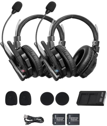 SYNCO XTALK Xmax2 Intercom Headset System 2.4GHz 1640 feet 500 Meters Dual-Ear Team Communication Headset for Live Show Stage Performance Movie Shoot