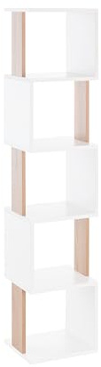 MyosHome - Estanteria libreria Moderna, Estanteria Libros para Almacenamiento y decoración, Estanteria Salon y estanteria Estrecha y Alta, Color Blanco Roble Sonoma de 30 x 35 x 161 cm. Rastus