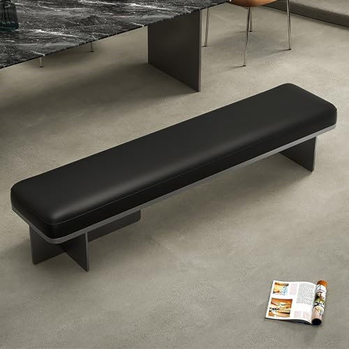 Schuhbank Eingangsbank mit Schuhregal und gepolstertem Sitz aus PU-Leder Stahlrahmen Esszimmerbank für Küche Flur Schlafzimmer Schwarz 120x Modernes und stilvolles Möbelstück für Heimdekoration und O
