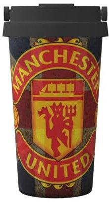 Manchester Yeti-Style - Taza de viaje de acero inoxidable, 500 ml, doble pared aislada al vacío, retención de calor y frío