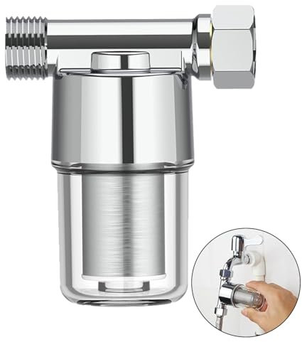 Wasserfilter Dusche, Wiederverwendbare Spin-Down-Sediment-Wasserfilter, Rückspülfilter Mit Transparentem Gehäuse Und Edelstahlgeflecht, Geeignet für Duschköpfe, Warmwasserbereiter, Wasserreiniger