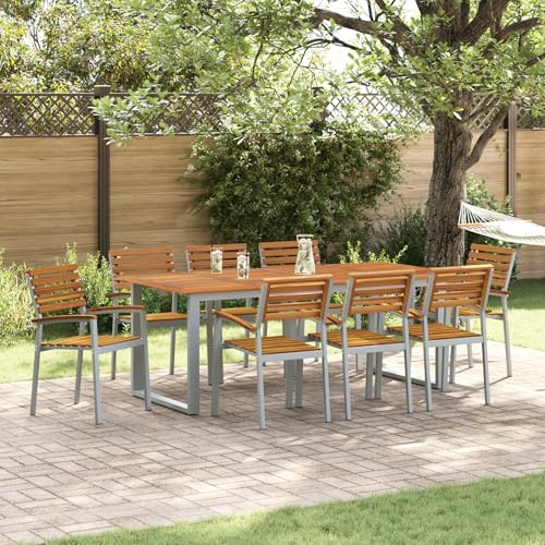 vidaXL Garden Chair 8 pcs Brown Solid Acacia Wood Stackable