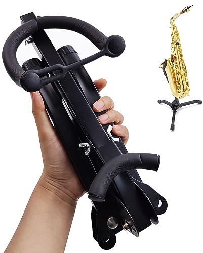 MoResolune Alto Tenor Saxophone Stand, Foldable Portable Metal Holder