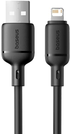 Cabo Baseus Silky Series USB-A Lightning 2.4A 1m Preto