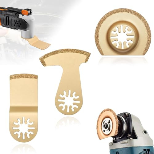 3 Stück Multitool Sägeblätter, Oszillierendes Zubehör Set, Oszillierende Klingen, Segmentsägeblatt, Tauchsägeblatt, Universal Oszillierwerkzeug Für Fliesen Fugenmörtel Beton Mauerwerk