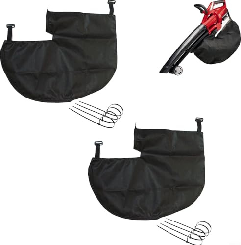 Ersatz-Laubsaugerbeutel kompatibel mit Ein-hell GE-CL 36 Li E-Solo und für Gardenic Hof 3000W, reißfestes Vliesgewebe mit Reißverschluss und 30 cm Befestigungsring, ovales Anschlussdesign(2 Stück)