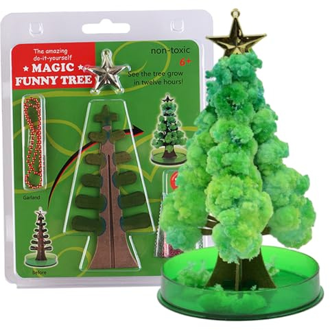 DAGLLGEW Mini Albero di Natale Magico Fai da Te Kit per la Crescita dei Cristalli, novità educativa, Albero di Natale di per Regali per Ragazzi e Ragazze, Kit per la Crescita dei Cristalli per e