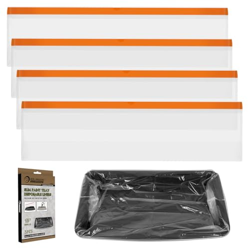 ROLLINGDOG 18 Inch Paint Tray Liners – 5 Pack with Drawstring