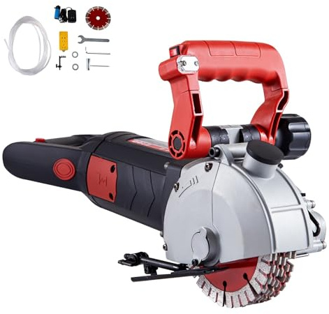 Max 4800W Wall Chaser Concrete Cutter Electric Laser Aiming Groove Slotting Machine 125mm Circular Saw Cutting Tool Sturdy Construction