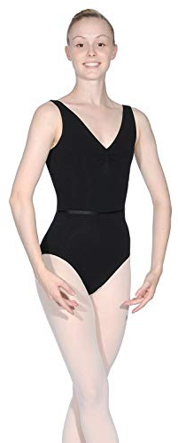 Capezio 126 Tank Leotard w/Pinch Front, Schwarz, L