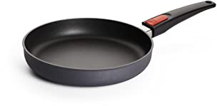 Poêle plate Woll Diamond Lite, diamètre 24 cm, hauteur 5 cm, avec poignée amovible - convient à la céramique, au gaz, à l'électricité, aux halogènes - ne convient pas à l'induction, poêle en aluminium moulé, résistant au four, anthracite