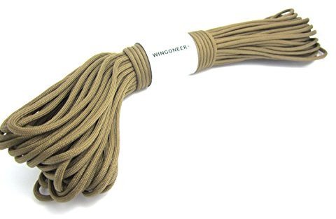 WINGONEER Fallschirmschnur Paracord, mit 7 Strängen, 550 lbs, 100 ft - Coyote braun