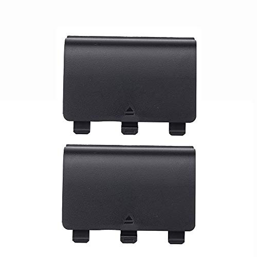 2pcs Battery Cover Door Shell Repair Part Replacement Xbox One/Ones Wireless Controller(Black)