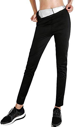Damen-Leggings zum Abnehmen, Hot Thermo Pants Sport Schwitzen Sauna Anzug Yoga Strumpfhosen für Gewichtsverlust (UK XXL (Etikett 3XL)