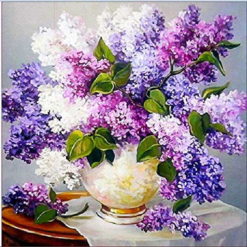 DCIDBEI DIY 5d Diamant Malerei Diamond Painting Blume, Gemälde Diamanten, Strass Stickerei Kreuzstich Kits Kunsthandwerk Leinwand Stein Wanddekor Aufkleber Wohnkultur Vasen für Wohnzimmer 30x30 cm