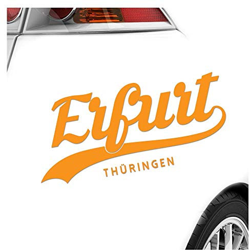 Kiwistar - Autoaufkleber - Erfurt Thüringen - Orange - 60x27cm - Heckscheibe Auto Aufkleber wetterfest für Kfz LKW Mofa Truck - Sticker außen selbstklebend Tuning Zubehör für Fenster Fahrzeug Scheibe