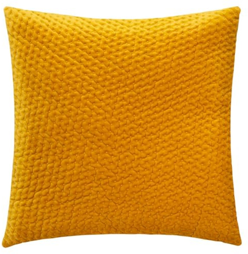 Atmosphera Kissen Dolce, Velours, Ockergelb, 40 x 40 cm
