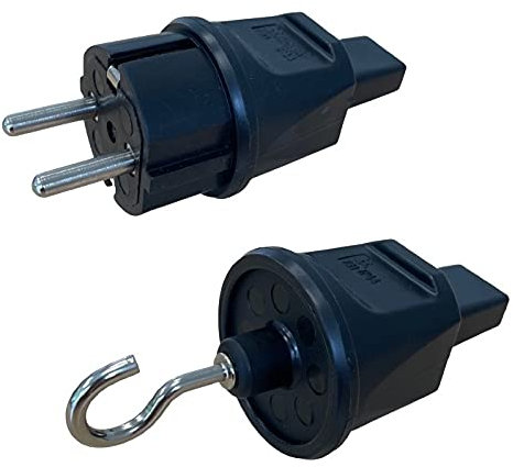 ELTECPLAN Set Stecker und Endstück für Illukabel für Illuminationskabel Flachkabel Partykette