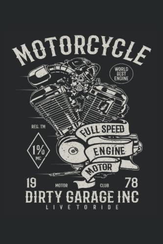 Motorcycle Dirty Garage INC: Cuaderno de amante de la bicicleta de motor personalizada