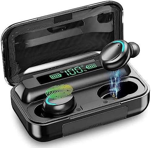 Écouteurs sans Fil tactile F9-5 Bluetooth 5.3, Assistant Vocal,HiFi stéréo Blocage du Bruit extérieur IPX-7, étanche Sport ou la Douche,téléphone mic