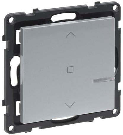 LEGRAND, SEANO with Netatmo Wandsender Rollladen, Ansteuerung von vernetzten Rollladenschaltern, Extraflache Installation, 3 V-Knopfzellen enthalten (8 Jahre Lebensdauer), Farbe: Aluminium, 765739