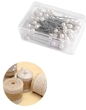 200 Stück Stecknadeln,3cm Stecknadeln Mit Kopf,Weiß stecknadeln aus rostfreiem,Stecknadeln Mit Kopf Groß,Stecknadeln Nähen,Stecknadel,für Basteln Nähen Säumen Craft,Komponenten Dekoration
