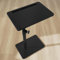 YUHFERA Couch Side Table - 360°Swivel Height Adjustable End Table,Sofa Armrest Tray Table,Snack Side Table for Bed or Chair with Phone & Tablet Slot,Black Standard