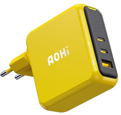 AOHI Magcube 140W USB C Ladegerät PD3.1 Schnellladegerät 3-Port GaN+ Laptop Charger 100W Ladestecker für MacBook Pro 16'', Dell XPS, iPad, Galaxy, iPhone 15, Chromebook