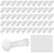 KASURE 50 Kabeletiketten Box (30×10mm) mit 50 Nylon Kabelbinder und 50 Haftnotizen,Transparente Wasserdichtes Kabel Beschriftung,Kabelkennzeichnung für Kabelsortierung und Kabelmanagement
