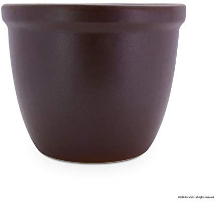 KERAZO Blumentopf Pflanzkübel Venus aus Keramik mit Bodenloch 19x15 cm frostfest, standfest, Farbe: braun-matt