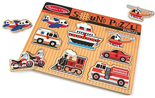 Melissa & Doug Melissa & Doug Fahrzeuge Sound-Puzzle – 8 Teile, mehrfarbig