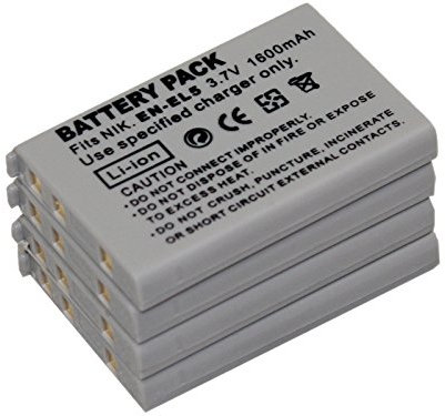4x EN-EL5 ENEL5 Battery for CP1 Coolpix 3700 Coolpix 4200 Coolpix 5200 Coolpix 5900 Coolpix 7900 Coolpix P100 Coolpix P3