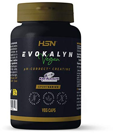 HSN Kre-Alkalyn® Evokalyn | 120 Cápsulas Vegetales | Monohidrato de Creatina Alcalina pH 12 corregido | Con Vitamina B6 | No-GMO, Vegano, Sin Gluten